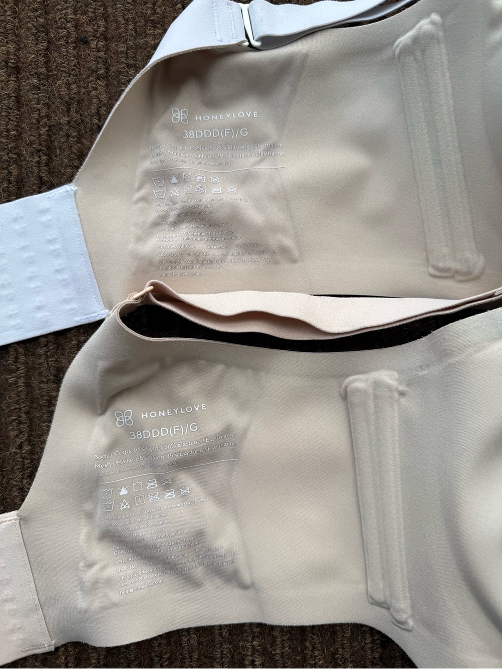 Honeylove LiftWear Wireless T-Shirt Bra Lot 2, 38DDD(F)/G Light Grey/Beige - Picture 3 of 3